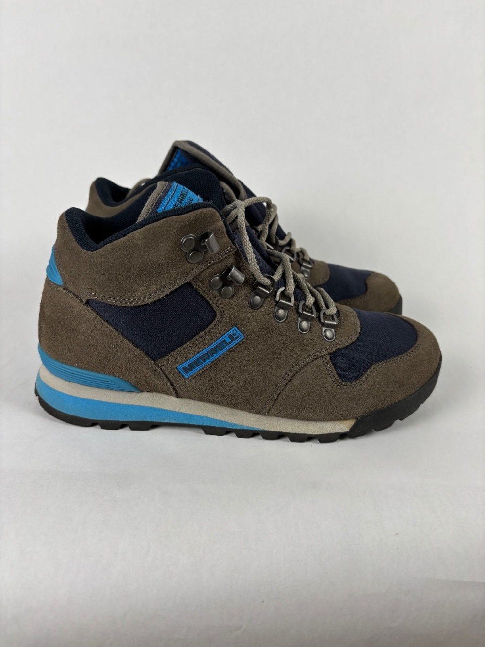 Merrell, Eagle, Brown Blue, Men's Outdoor Hiking/Work Shoes/Boots Size 7.5